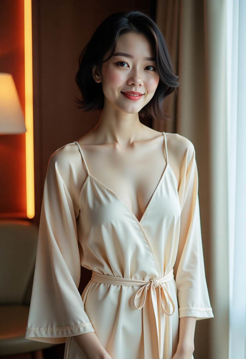 姐妹沿海堤并肩行走